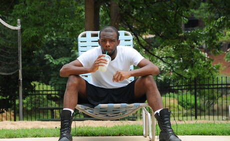 Hunky guy Drew Stiles and black pretty boy Intrigue in hard interracial anal sex outdoor