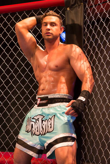 Two american guys beefy Josh Conners and muscular Austin Wolf banged each other