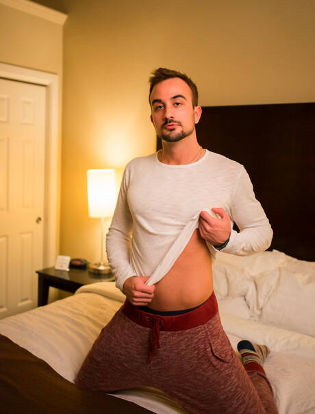 Nice american buddies twink Kory Houston and hairy stud Mason Lear posing naked and showing butt