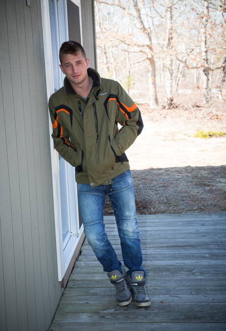 American strongman Jd Phoenix posing naked outdoor