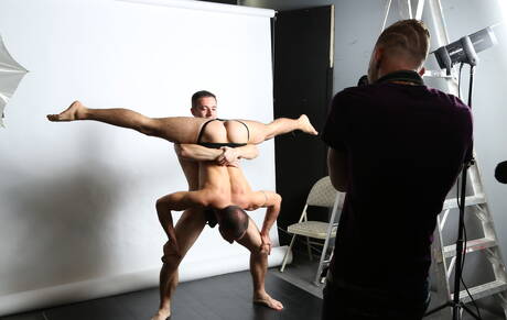 Hot guys Dylan Knight, Braxton Smith and Luke Wilder in hot threesome anal sex