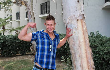 Shameless boys Markie More, James and Michael have a hot threesome sex outdoor