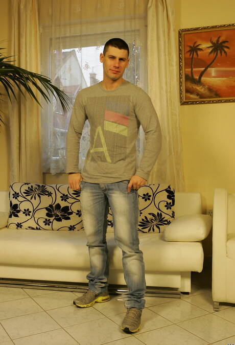 Strongman David Sweet posing naked and showing nice ass