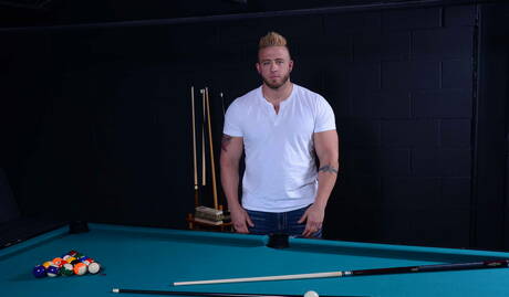 Pretty american boys muscular John Magnum and bear Aaron Bruiser fuck ass after sucking