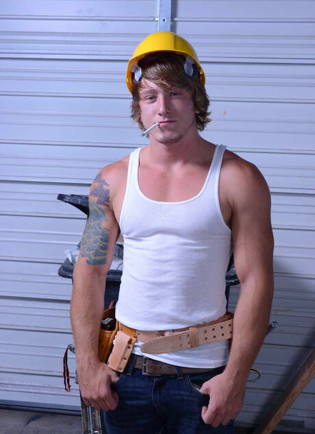 American pornstars hunk Tom Faulk and hot bear Brad Kalvo posing nude and showing nice ass