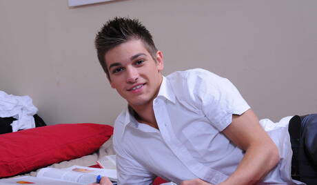 Young hunk Topher Di Maggio giving BJ and fucking twink Duncan Black