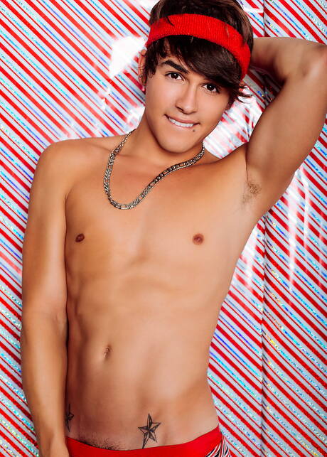 Max Carter, Kyle Ross, Evan Parker, Casey Tanner, Andy Taylor in christmas sexy photoshoot