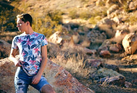 American young boy Jacob Hansen get naked and showing hot butt outside