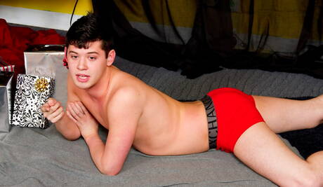 American young Chase Young wanking with sex toy