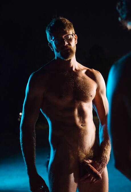 Two american guys well-built Calvin Banks and otter Colby Keller in hot homosexual action outdoor