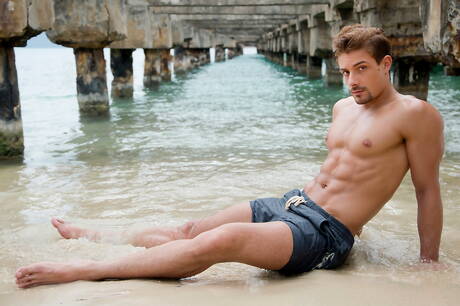 Canadian husky guy Carter Dane and latin superstud Jimmy Durano in hot ass bang on the beach