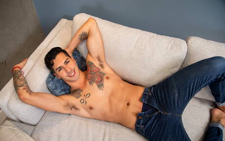 American young Kian Kane playing with cock