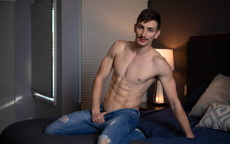 Sexy americans, beefcake Michael Jackman and muscular David Skylar drilling an ass