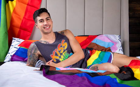 Sexy americans, husky guy Dalton Riley and hot twink Kian Kane in hard anal sex at the pool