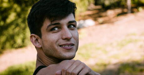 Hot american boys beefcake Elliot Finn and superstud Justin Matthews have a hot couple scene outdoor