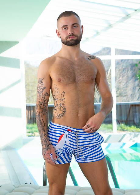 Horny trio Katy Rose, Jeffrey Lloyd and Thomas Friedl in bisexual 3some fuck in the pool