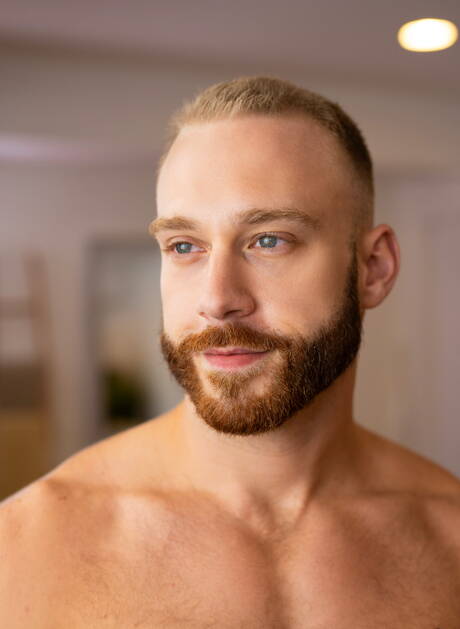 American beefcake Brysen and hunk Brogan drilling an ass