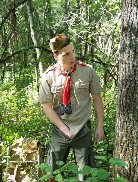 Two american boys hunky guy Legrand Wolf and hunk Cole Blue have a hot sex outdoor