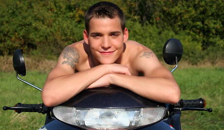 Two czech dudes muscular Alex Stevens and hot twink Ernest Blue in hot ass bang outdoor