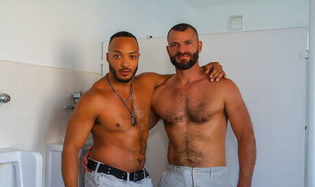 Hot american boys stud Dillon Diaz and hunk Jake Morgan fuck interracial ass after sucking cock