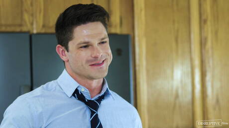 Pretty american boys beefcake Adrian Hart and stud Devin Franco in hot interracial anal sex in kitchen