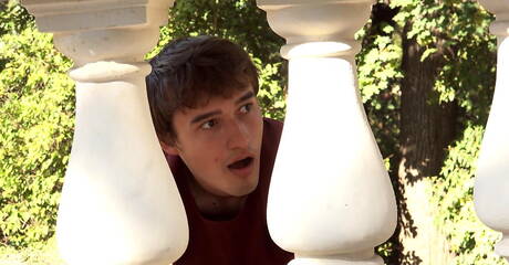 Czech beefy Ashton Montana and slovak beautiful boy Kieran Benning love each other outside