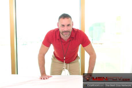 Hunky guy Blake Houston and superstud Jax Atwell have anal sex outside