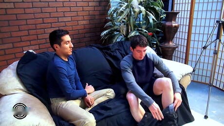 Latino young boy Jason Jimeno and beefy Bobby Crest have a good oral sex