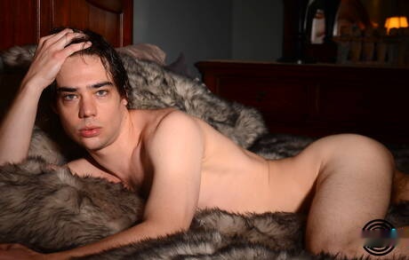 Strongman Dylan Nguyen and american muscular Zack Randall posing nude outside