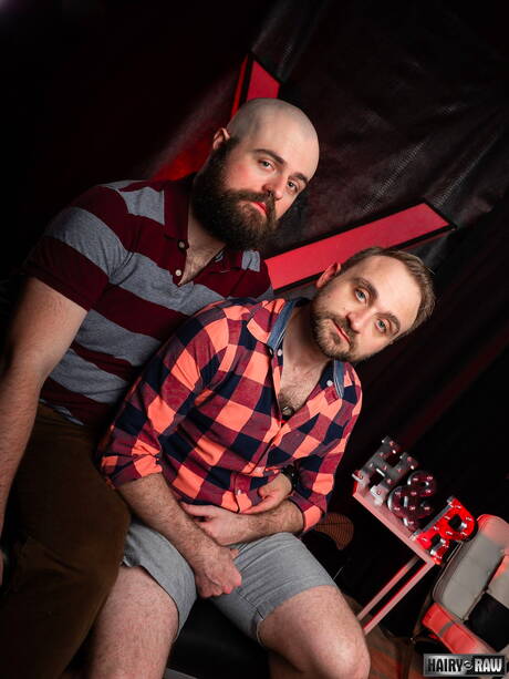 Two american guys mature bear Dax Librastic and otter Harper Davis banged each other