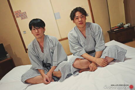 Asian husky guy Ramu and oriental hot twink Fuji in hot ass fuck action