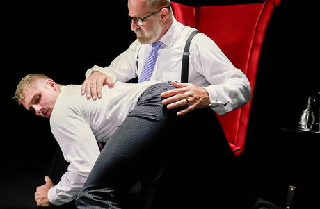 Beefy Clayton Foster and beefcake Felix Kamp in ass spanking session