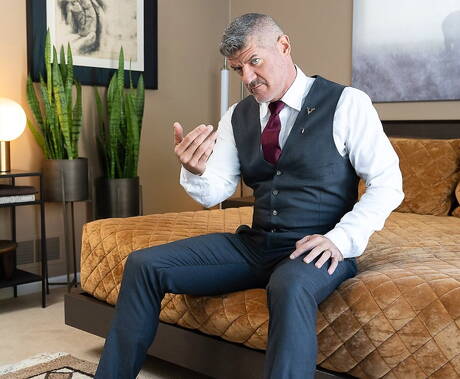 American mature bear Dillon Stone and colombian pretty boy Milo Miles in hot anal sex