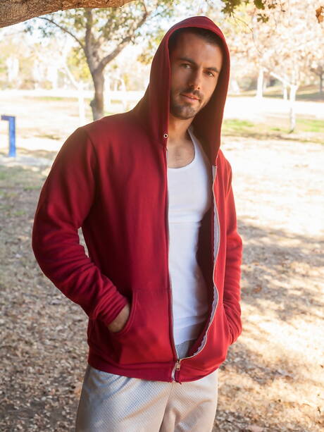 Strong bull Brock Cooper undressing and showing nice butt outside