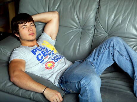 Well-built Justin Blakely and hunk Micah Brandt have a good interracial oral sex