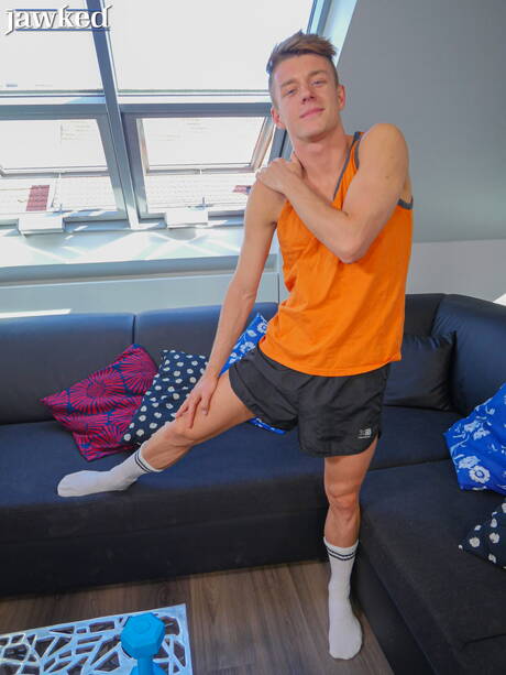 Czech beautiful boy Mark Troy posing nude and showing his butt